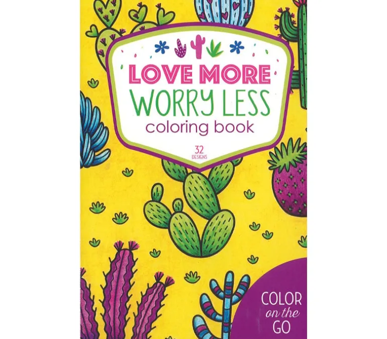 Leisure Arts Coloring Book – Color On The Go Love More Worry Less