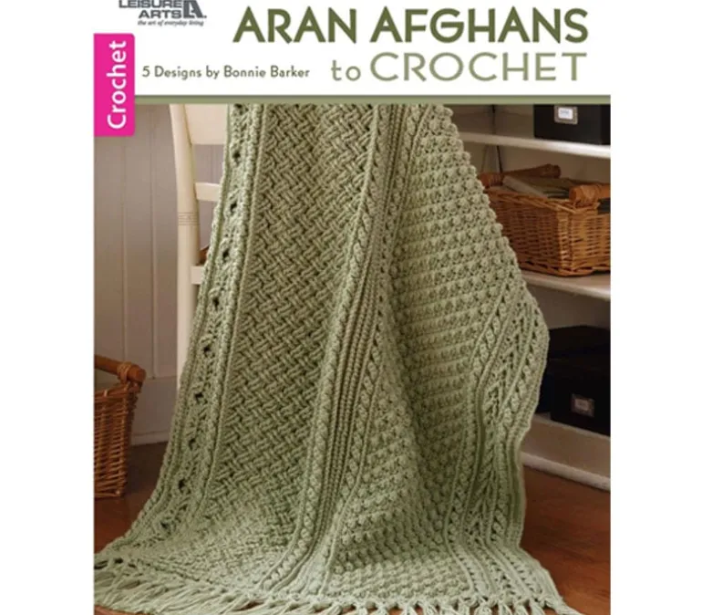 Leisure Arts Crochet Aran Afghans Book