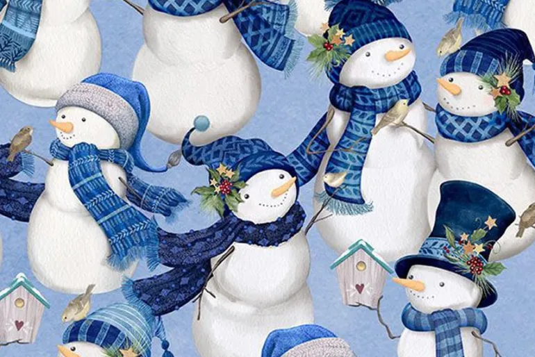 Let it Snow-man Plaid White Multi
