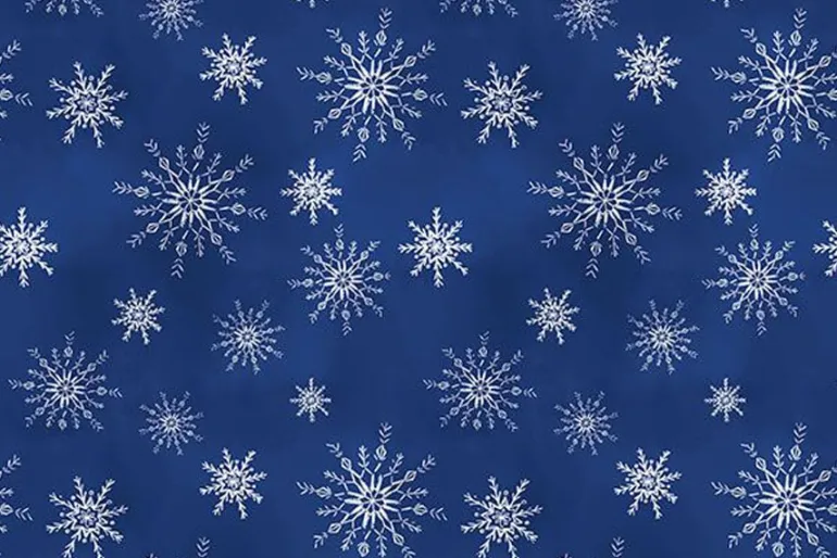 Let it Snow-man Snowflakes on Dark Blue