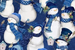 Let it Snow-man Snowflakes on Grey