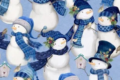 Let It Snow-man Snowman Allover Light Blue
