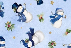 Let It Snow-man Snowman Allover Light Blue