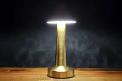 9″ Light Green Pleated Lamp with Touch Control