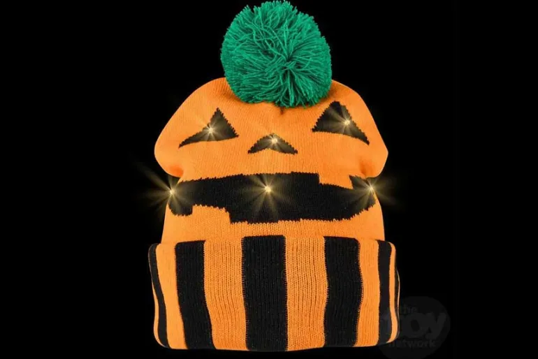 Light-Up Jack O Lantern Beanie Hat