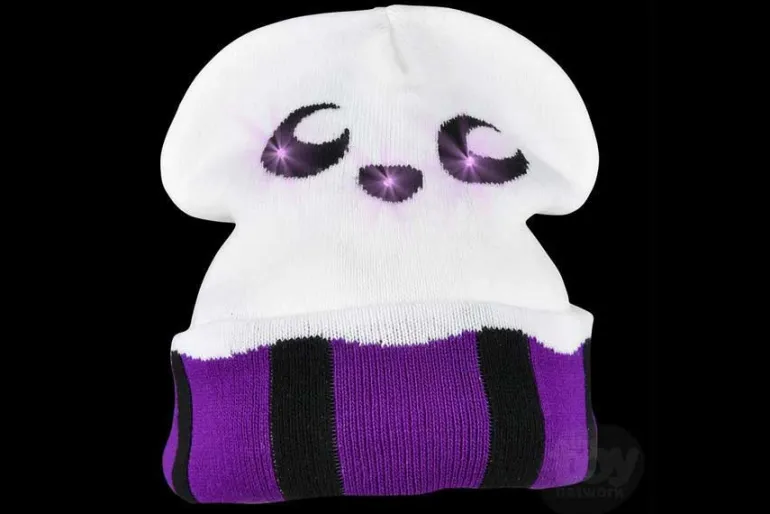 Light-Up Jack O Lantern Beanie Hat