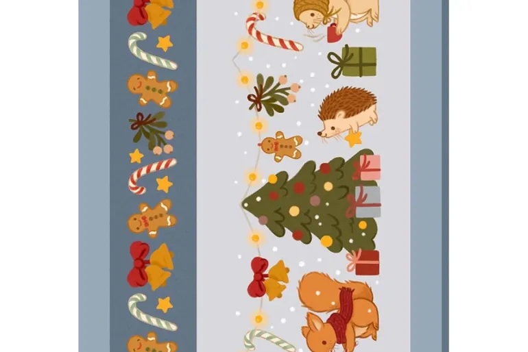 Little Forest Woodland Animal Towel Band cut, 22 1/2-in by 43-in