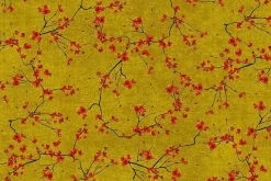 Lotus Garden Branches on Gold with w/Gold Metallic