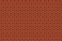 Lotus Garden Geo Gold Metallic Floral on Red