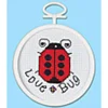 Love Bug 2.5-inch Round Mini Cross Stitch Kit #1199