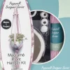 Macrame Ceramic Plant Pot Hanger Kit Pink PDS01