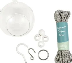 Macrame Terrarium Glass Pot Hanger Kit Gray PSD03