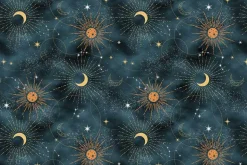 Magical Night Celestial Night Sky on Blue