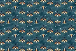 Magical Night Firefly Stripe on Dark Blue