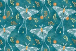 Magical Night Luna Moth on Teal