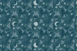 Magical Night Moon Beams on Dark Blue