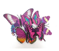 Magnetic Butterflies – Mixed Sizes – 12 Pieces per Set – Assorted Color Combos – Color Shipped is Randomly Picked