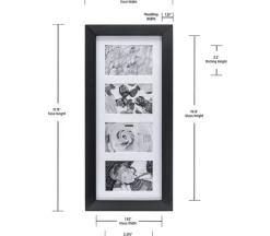 Malden International Collage Wall Frame – Berkley Black – 4 Openings at 4×6