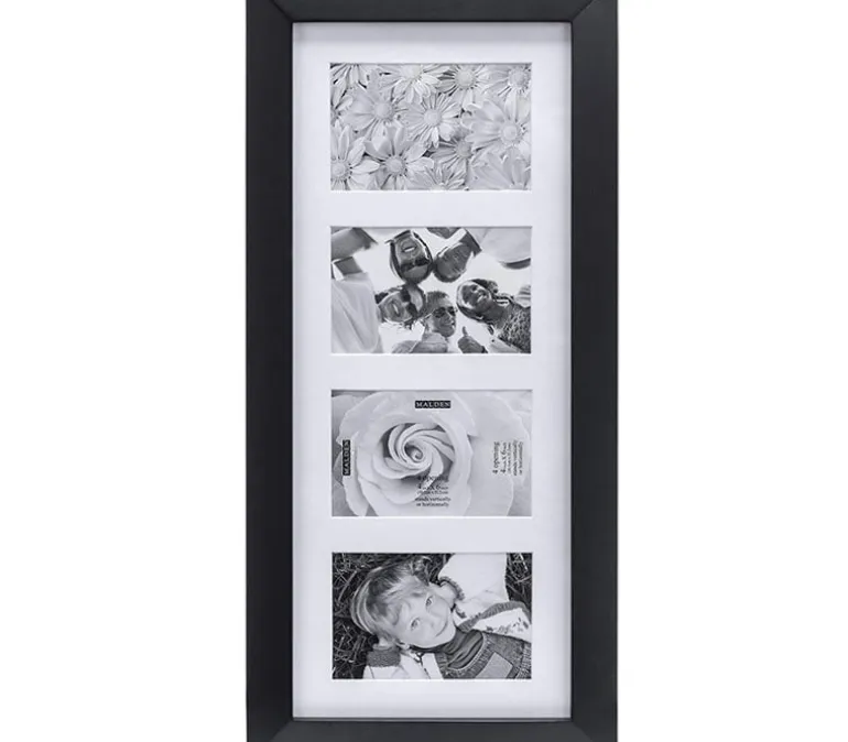 Malden International Collage Wall Frame – Berkley Black – 4 Openings at 4×6