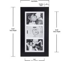 Malden International Collage Wall Frame – Black – 3 Openings at 5×7