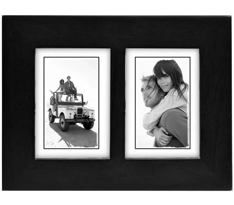 Malden Wood Picture Frame – Black Metal Double (view sizes)