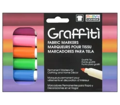 Marvy Uchida Graffiti Fabric Markers – Floral – 6 Piece