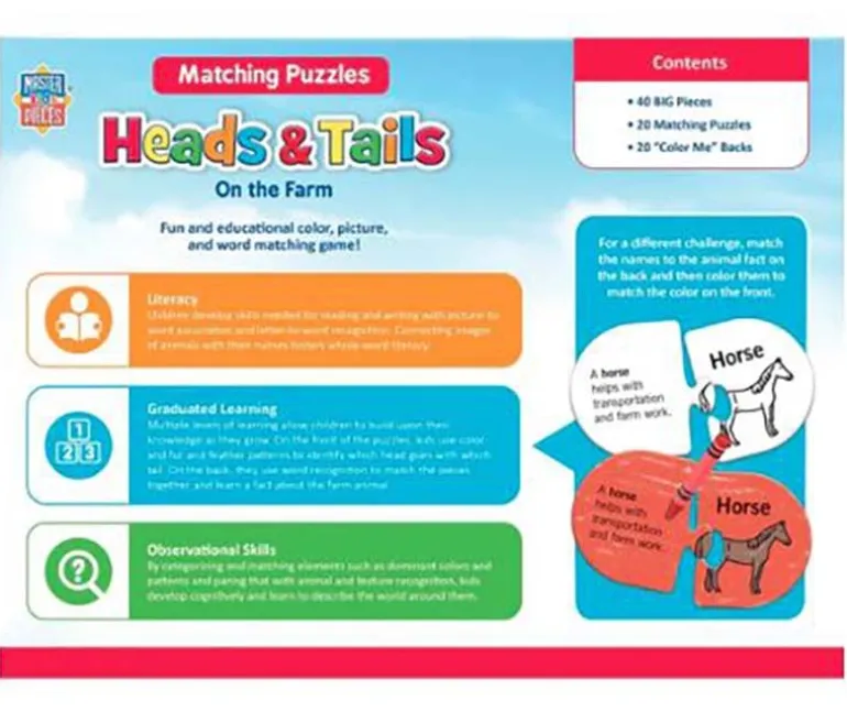 Masterpieces Head and Tails On the Farm Matching Puzzles