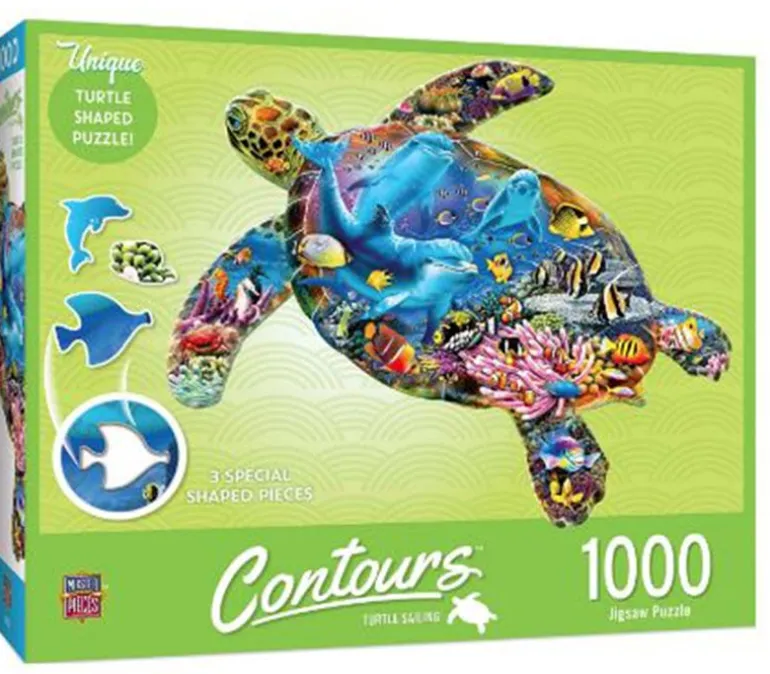 Masterpieces Contours Turtle Sailing Puzzle – 1000 Piece