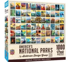 Masterpieces National Parks Vintage Collage Poster Art Puzzle – 1000 Piece