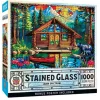 Masterpieces Stained Glass Cabin Spectrum Puzzle – 1000 Piece
