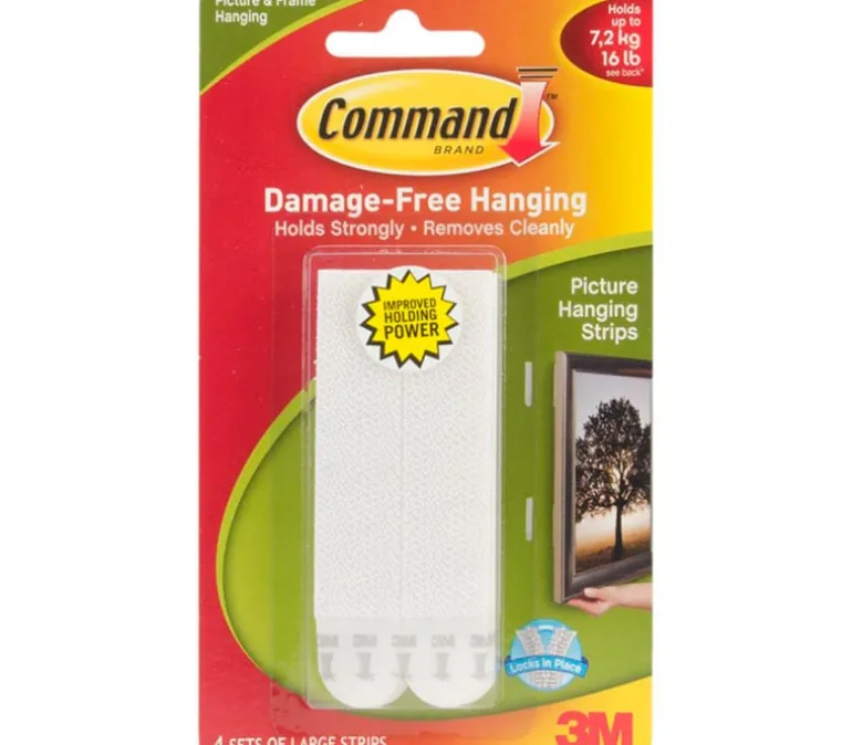 3M Command Large Picture Hanging Strips – 4 Pack