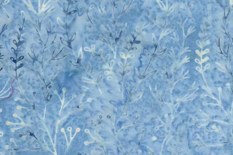 Meadow Brook Batiks Ferns in Blue Bird Blue