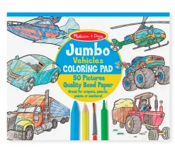 Melissa and Doug Jumbo Coloring Pad – 11-inch x 14-inch – Vehicles
