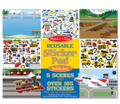 Melissa and Doug Reusable Sticker Pad – 11-inch x 14-inch – Vehicles