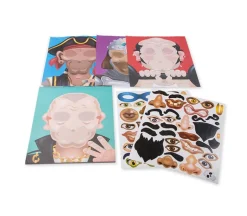 Melissa and Doug Reusable Sticker Pad – 11-inch x 14-inch – Make-A-Face Crazy Characters