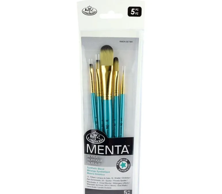 Menta Long Handle Variety Set – Synthetic Blend – 5 Piece