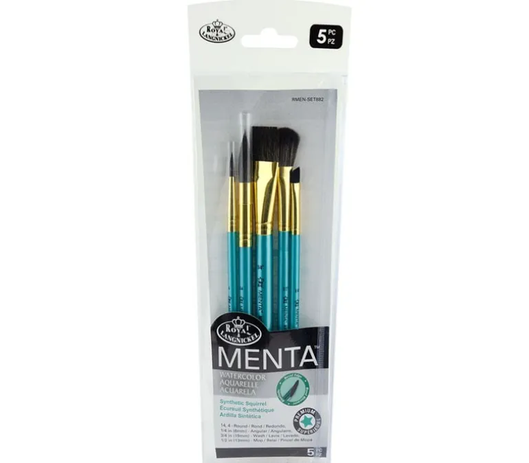 Menta Long Handle Variety Set – Synthetic Squirrel – 5 Piece