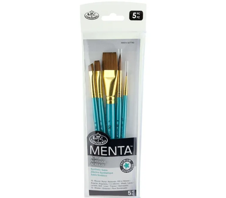Menta Long Handle Variety Set – Synthetic Sable – 5 Piece
