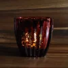Mercury-Style Glass Candle Holder – Silver