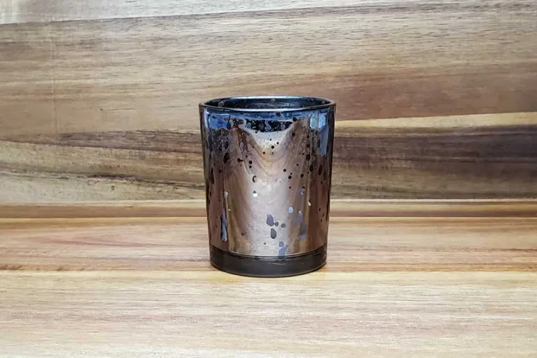 Mercury-Style Glass Candle Holder – Silver