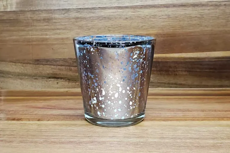Mercury-Style Glass Candle Holder – Silver