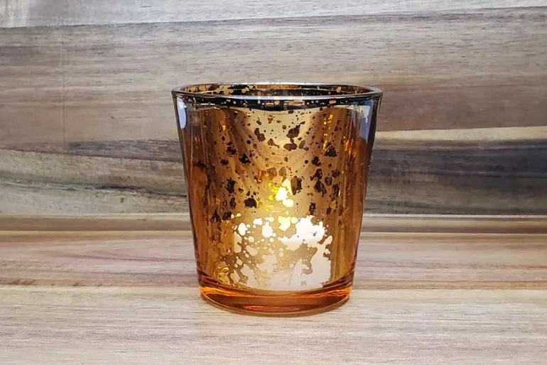 Mercury-Style Glass Candle Holder – Silver