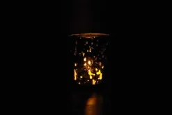 Mercury-Style Glass Candle Holder – Silver