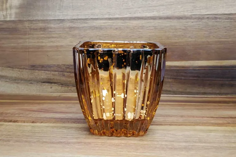 Mercury-Style Glass Candle Holder – Silver