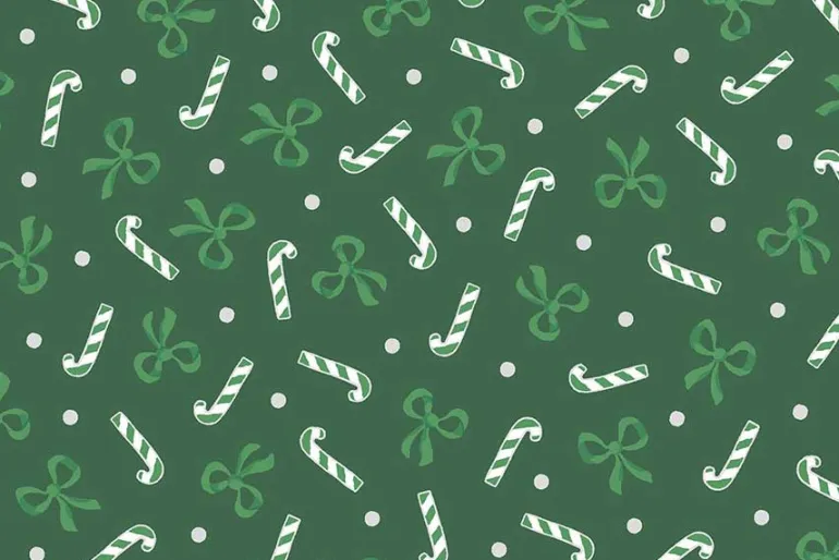 Merry Mix Geometric Red, Green & White with Metallic Highlights