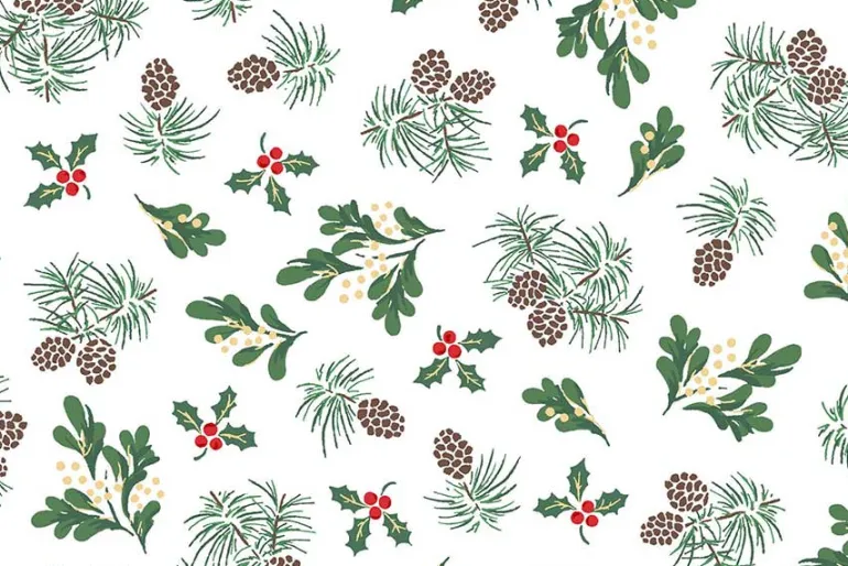 Merry Mix Geometric Red, Green & White with Metallic Highlights