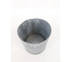 Metal Galvanized Bucket Vase – Small