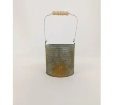 Metal Galvanized Bucket with Wood Handle