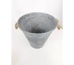Metal Galvanized Bucket with Rope Handles