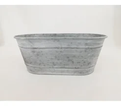 Metal Galvanized Oval Bucket – Rustic Storage & Décor